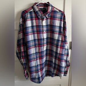 Polo Ralph Lauren Blaire Madras Plaid Shirt size XL